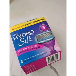 Schick Hydro Silk Razor 5 Blade Cartridges 6 Count Advanced Moisture